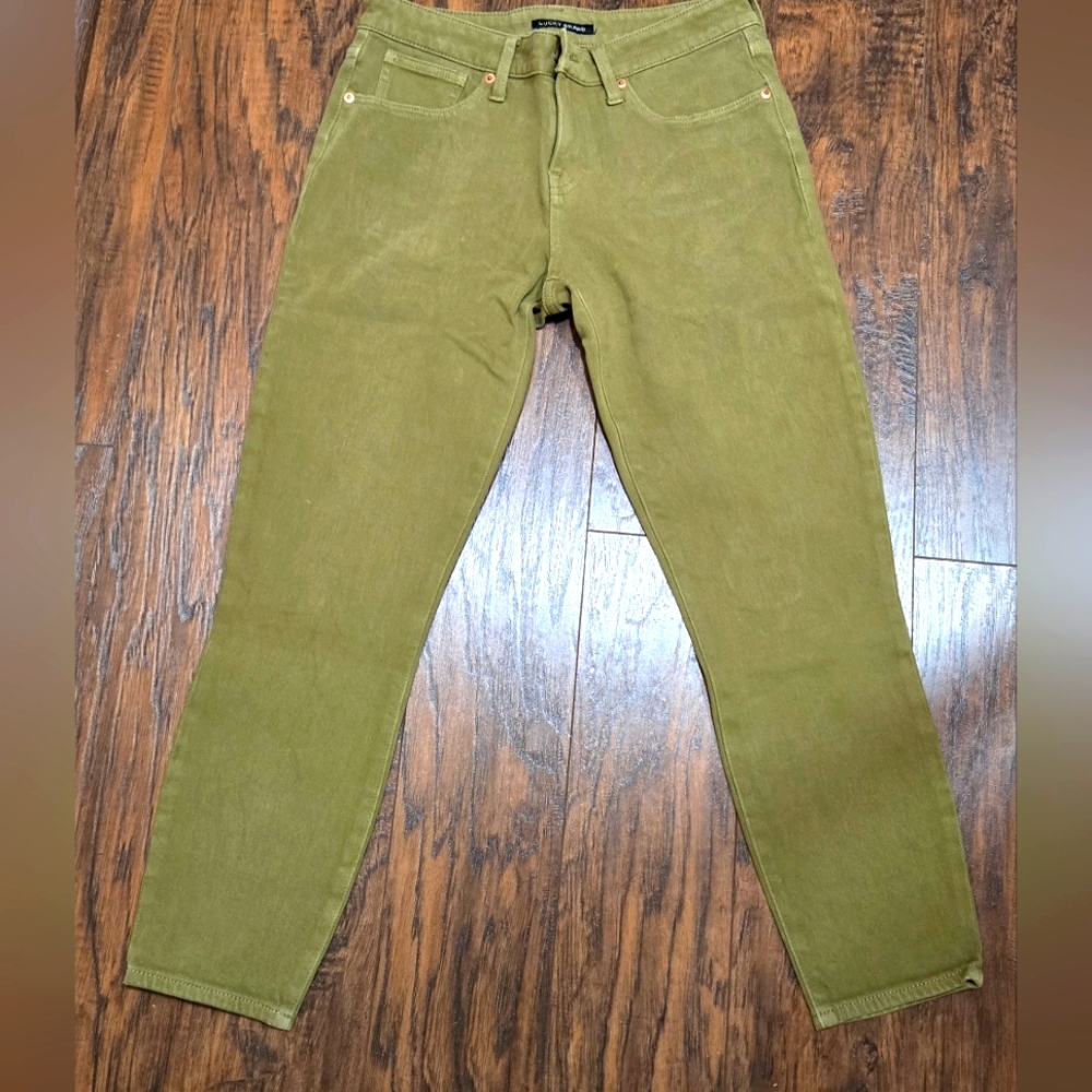 Lucky Brand  Lolita Low Rise Crop Green Chinos Versatile Styler Size 6/28